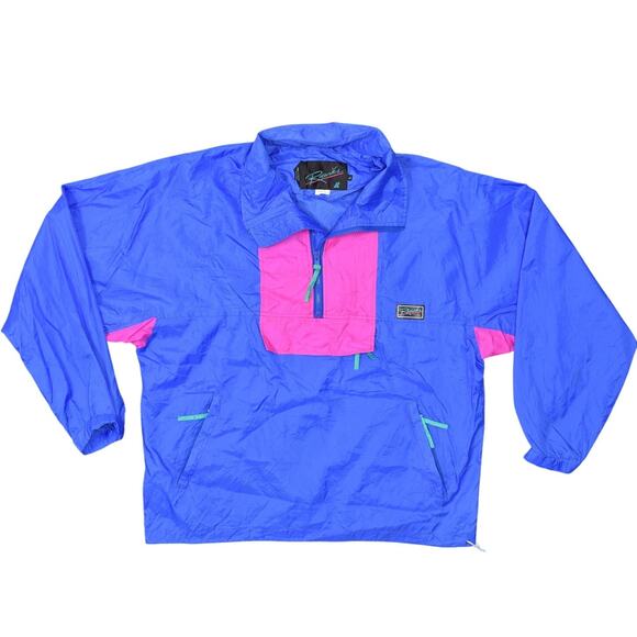 Raewiks VTG Women's Blue 100% Nylon 1/4 Zip Pullover Windbreaker Size L - Picture 1 of 7